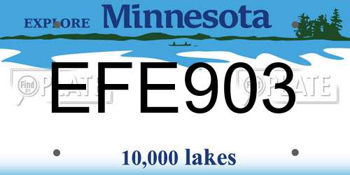 EFE903 Minnesota License Plate