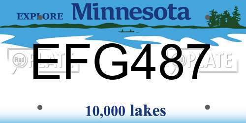 EFG487 Minnesota License Plate