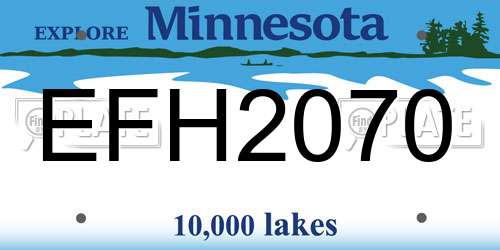 EFH2070 Minnesota License Plate