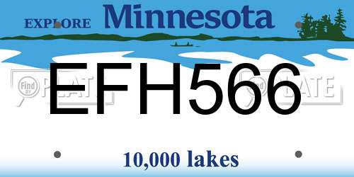EFH566 Minnesota License Plate