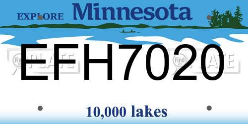 EFH7020 Minnesota License Plate