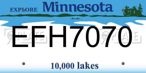 EFH7070 Minnesota License Plate