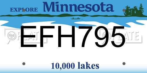 EFH795 Minnesota License Plate