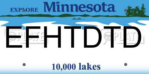 EFHTDTD Minnesota License Plate