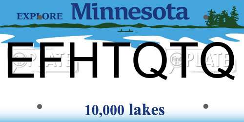 EFHTQTQ Minnesota License Plate