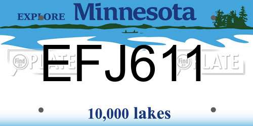 EFJ611 Minnesota License Plate