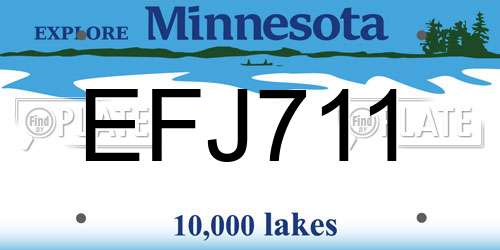 EFJ711 Minnesota License Plate