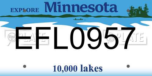 EFL0957 Minnesota License Plate