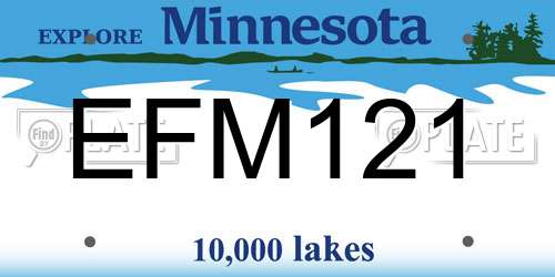 EFM121 Minnesota License Plate