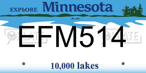 EFM514 Minnesota License Plate