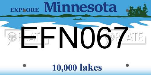 EFN067 Minnesota License Plate