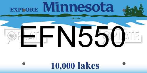 EFN550 Minnesota License Plate