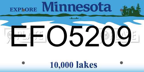 EFO5209 Minnesota License Plate