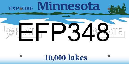 EFP348 Minnesota License Plate