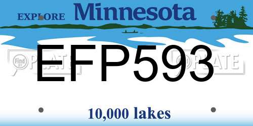 EFP593 Minnesota License Plate