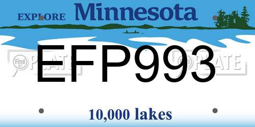 EFP993 Minnesota License Plate