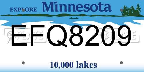 EFQ8209 Minnesota License Plate