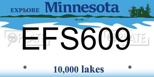 EFS609 Minnesota License Plate
