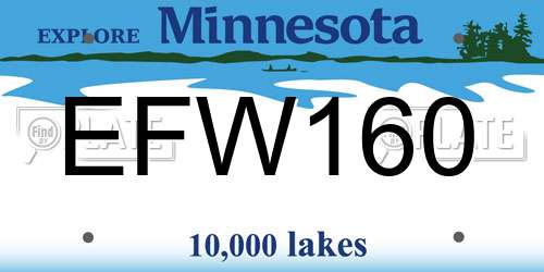 EFW160 Minnesota License Plate