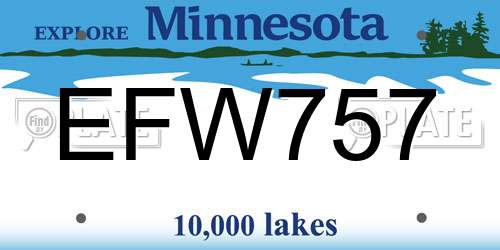 EFW757 Minnesota License Plate