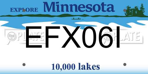 EFX06I Minnesota License Plate