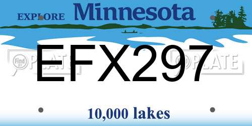 EFX297 Minnesota License Plate