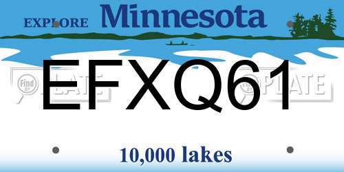 EFXQ61 Minnesota License Plate