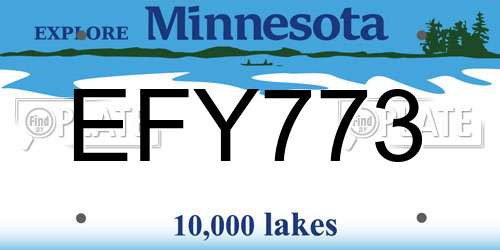 EFY773 Minnesota License Plate