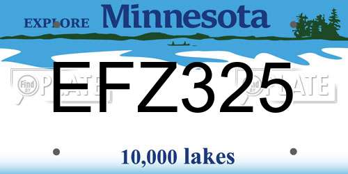 EFZ325 Minnesota License Plate