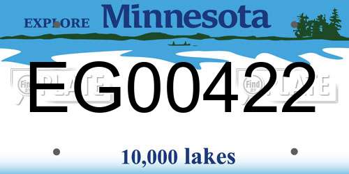 EG00422 Minnesota License Plate