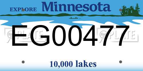 EG00477 Minnesota License Plate