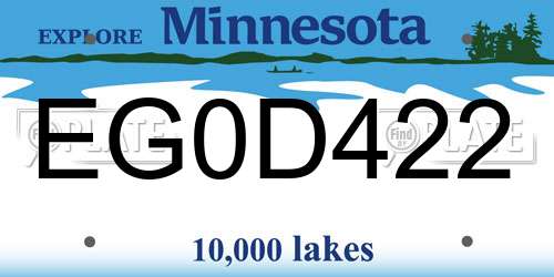 EG0D422 Minnesota License Plate