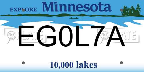 EG0L7A Minnesota License Plate