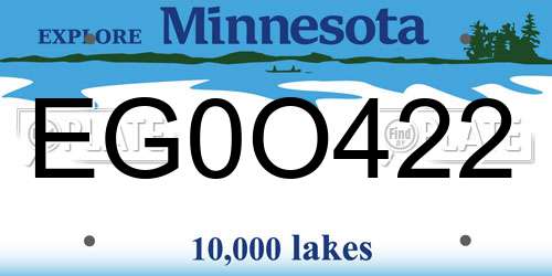 EG0O422 Minnesota License Plate