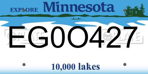 EG0O427 Minnesota License Plate