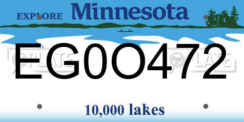 EG0O472 Minnesota License Plate