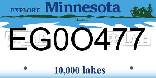 EG0O477 Minnesota License Plate