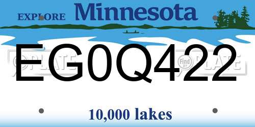 EG0Q422 Minnesota License Plate
