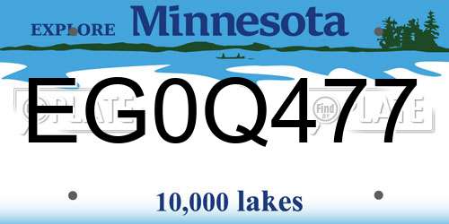 EG0Q477 Minnesota License Plate