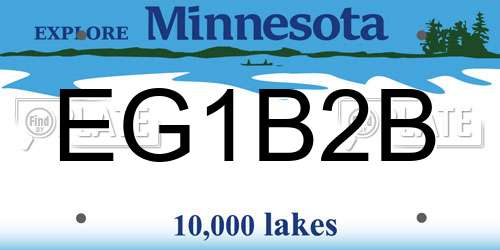 EG1B2B Minnesota License Plate
