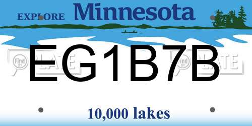 EG1B7B Minnesota License Plate