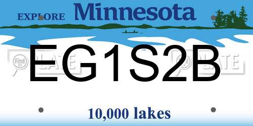 EG1S2B Minnesota License Plate