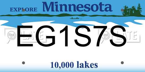 EG1S7S Minnesota License Plate