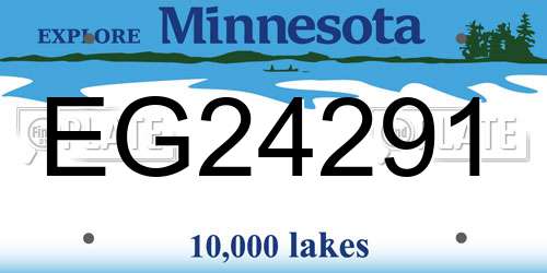 EG24291 Minnesota License Plate
