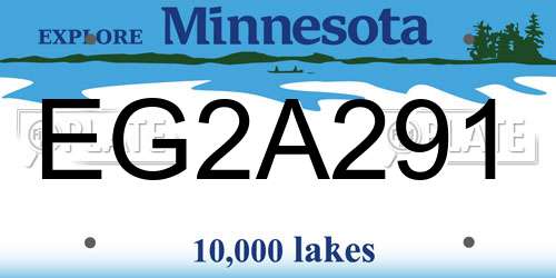 EG2A291 Minnesota License Plate