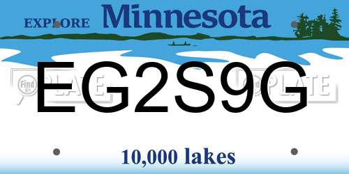 EG2S9G Minnesota License Plate