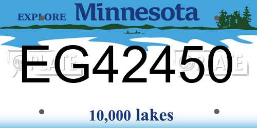 EG42450 Minnesota License Plate