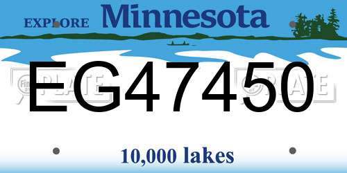 EG47450 Minnesota License Plate