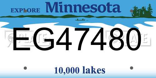 EG47480 Minnesota License Plate