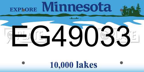 EG49033 Minnesota License Plate